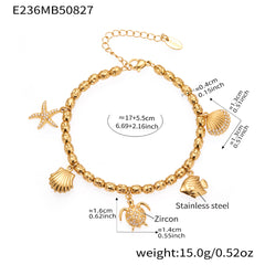 18K Gold-Plated Coastal Charm Bracelet Collection