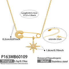 Sunburst and Star Charm Necklace or Bracelet