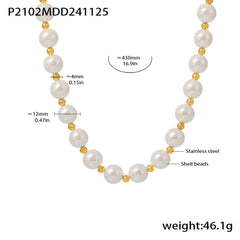 Large Faux Pearl Bead Necklace