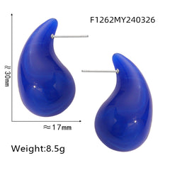Colorful Resin Teardrop Stud Earrings