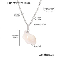 Irregular White Shell Pendant Necklace Designs
