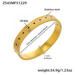 Numeral & Enamel Clasp Bangle Bracelets