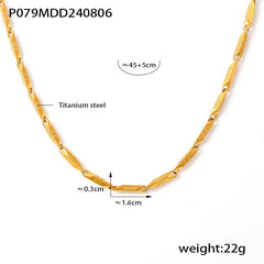 Geometric Link Stainless Steel Necklace & Bracelet