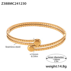 18K Gold-Plated Double Open Cuff Bracelet