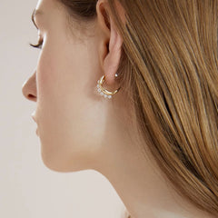 Nicolette Minimalist Pearl Geometric Stud Earrings