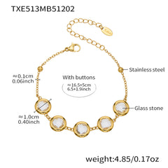 Faceted Round Glass Stone Necklace, Bracelet & Earrings