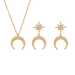 18K Gold-Plated Crescent and Starburst Jewelry