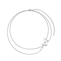 Nicolette White Mother-of-Pearl Butterfly Layered Necklace