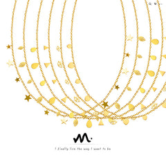 18K Gold-Plated Geometric Charm Necklace Designs