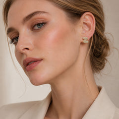 18K Gold-Plated Cubic Zirconia Initial Earrings