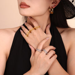 18K Gold-Plated Coiled Snake Open Ring