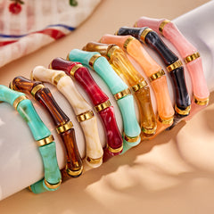 Color Resin Bamboo-Style Bangle