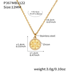 Round Cubic Zirconia Coin Pendant Necklace