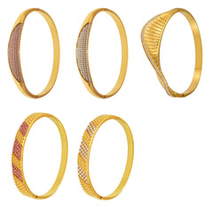 18K Gold-Plated Cubic Zirconia Wave Clasp Bracelet