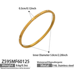 Square Cubic Zirconia Slim Bracelet