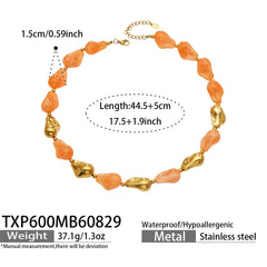 Color Resin Sculptural Link Necklace and Bracelet