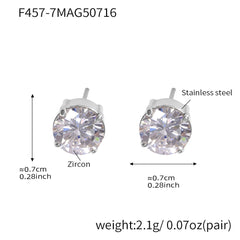 Round Cubic Zirconia Stud Earrings