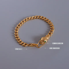 18K Gold-Plated Snake Head Chain Bracelet