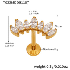 Cubic Zirconia Decorative Lip Stud