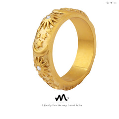 Sun & Moon Cubic Zirconia Band Ring