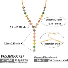18K Gold-Plated Multicolor Floral Y Necklace