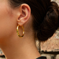 Daphne Crescent Moon Hoop Earrings