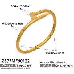18K Gold-Plated Minimal Open Bangle Designs