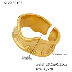 18K Gold-Plated Sculptural Folded Band Ring