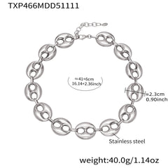 Coffee Bean Link Necklace & Bracelet