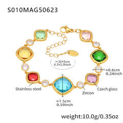 Faceted Stone Accent Anklet
