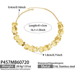 18K Gold-Plated Geometric Floral Collar Necklace