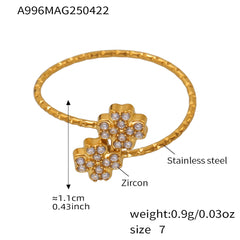 Floral Cubic Zirconia Open Ring Designs
