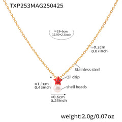 Star & Shell Pearl-Look Necklace, Bracelet, Ring & Earrings
