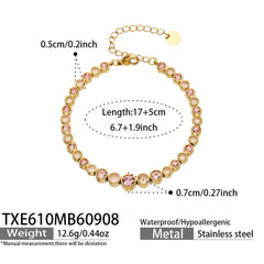 Color Cubic Zirconia Necklace Bracelet and Earrings