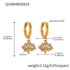 Cubic Zirconia Tree Charm Earrings
