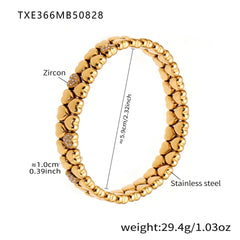 Cubic Zirconia Heart Bead Bracelet Designs