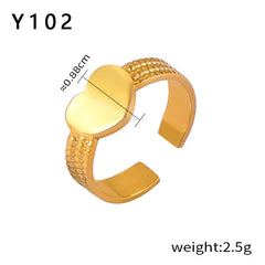 Openwork Geometric Stainless Steel Rings