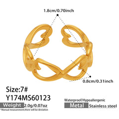 18K Gold-Plated Geometric Open Ring Designs
