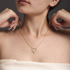 Cubic Zirconia Heart Necklace Bracelet or Flat Chain
