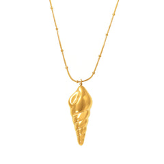 Conch Pendant Necklace or Flat Layering Chain
