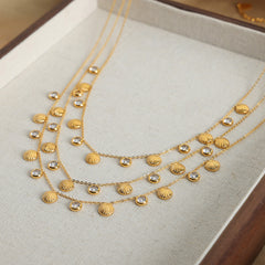 Shell and Cubic Zirconia Charm Necklace