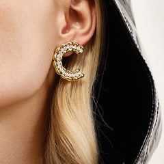 Daphne Vintage-Inspired Pavé Stud Earrings