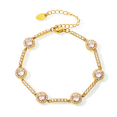 18K Gold-Plated Cubic Zirconia Circle Bracelet