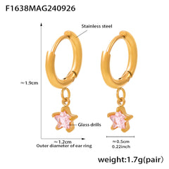 18K Gold-Plated Glass Star Drop Earrings