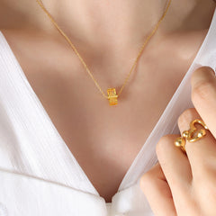 Birth Month Color Geometric Pendant Necklace