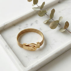 Buckle Detail Magnetic Mesh Bracelet