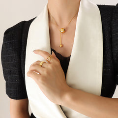 Bead Tassel Snake Chain Necklace