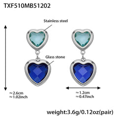 18K Gold-Plated Faceted Glass Heart Jewelry