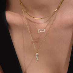 Bone & Chili Cubic Zirconia Necklace & Bracelet