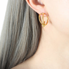 Knotted Stainless Steel Hoop Earrings